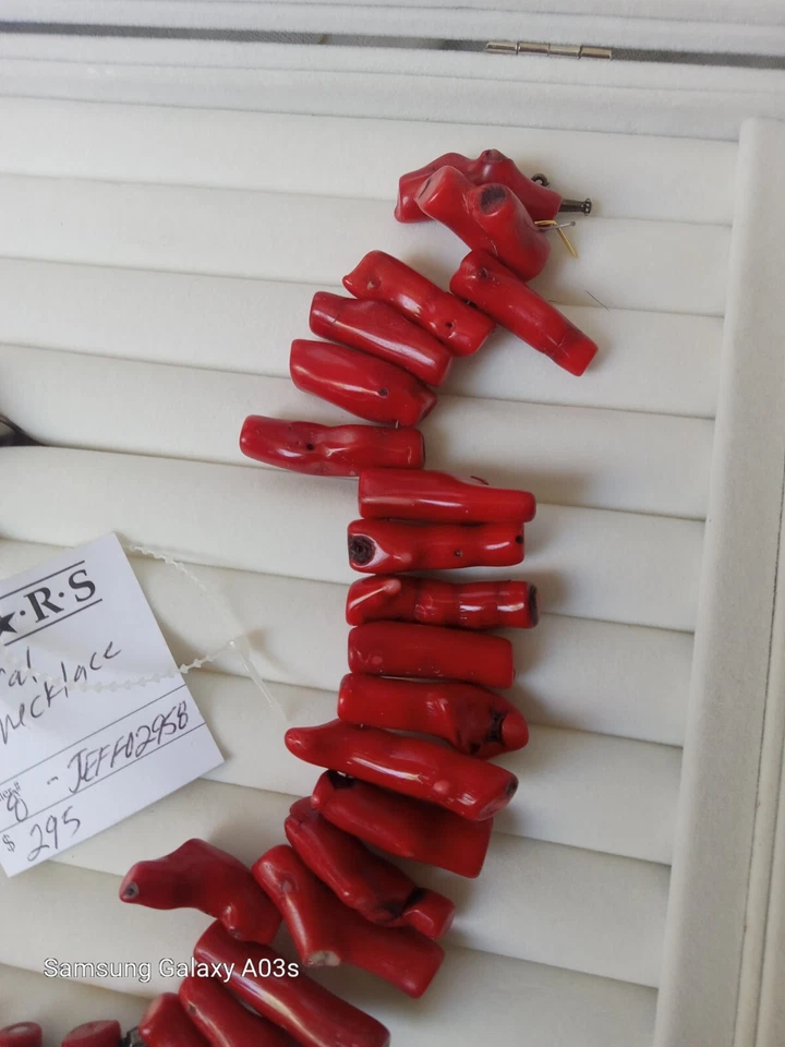 COLAR E ANEL CORAL VERMELHO - Imagem 2 de 4