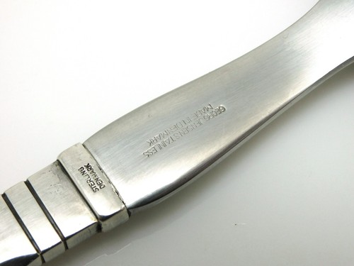 Georg Jensen Denmark 925 Sterling Silver & Stainless Continental Serving Spoon - Picture 4 of 6
