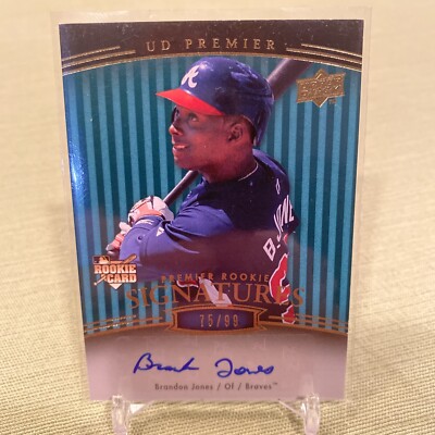 2008 Brandon Jones UD Premier Rookie Signatures On Card Auto