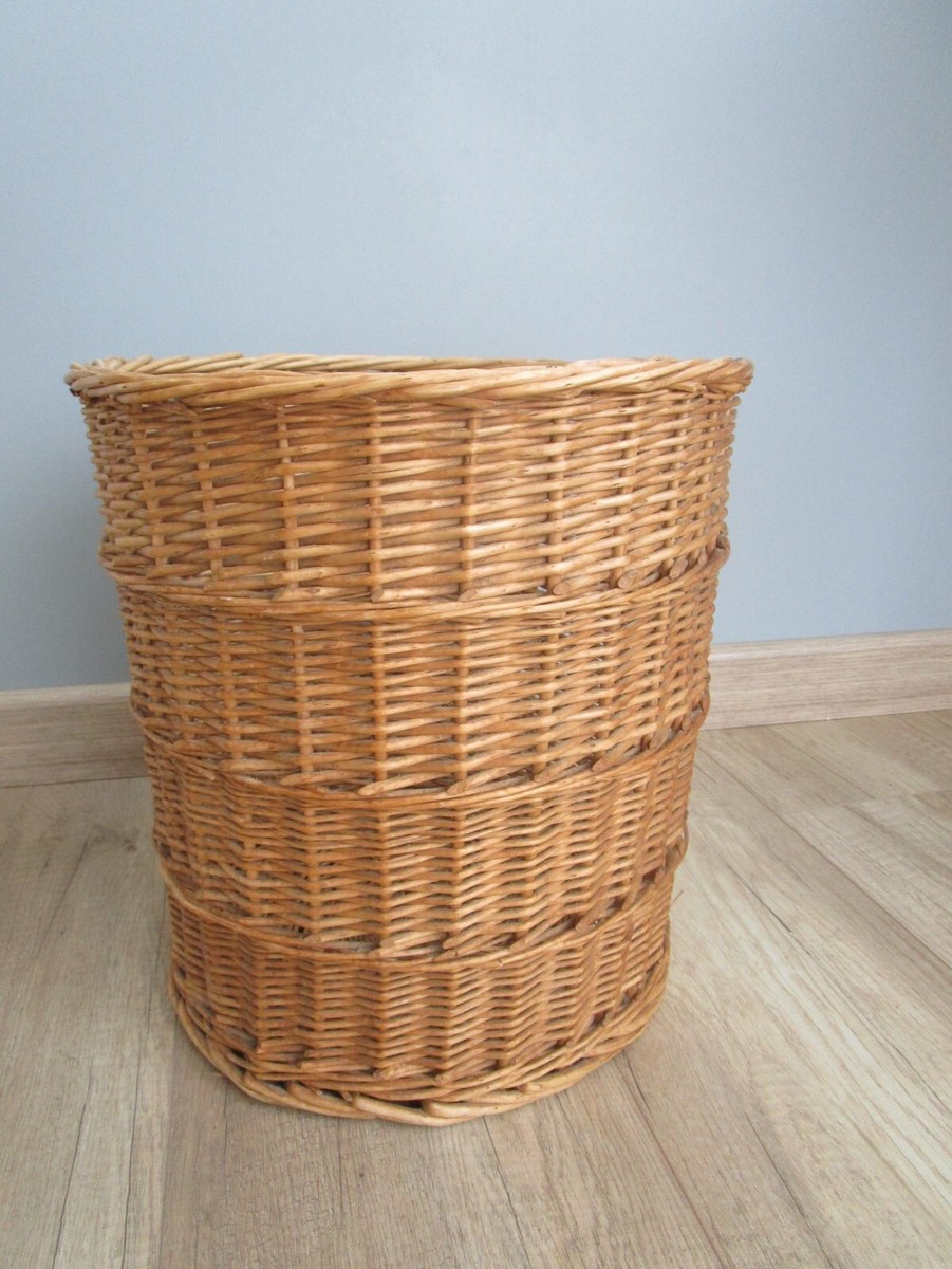 Grande corbeille / Panière à linge en osier - Fibre naturelle - Label