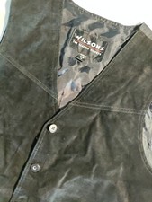 Men's Wilson Leather Experts Suede Leather Black Rider Vest XL Vintage RARE NWOT