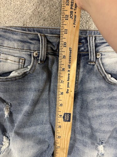 Risen Jeans Straight Leg Distressed High Rise Light Wash - Picture 8 of 10