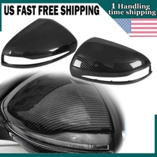 For Mercedes Benz W205 W222 W213 W253 C43 AMG Carbon Black Side Mirror Cover Cap