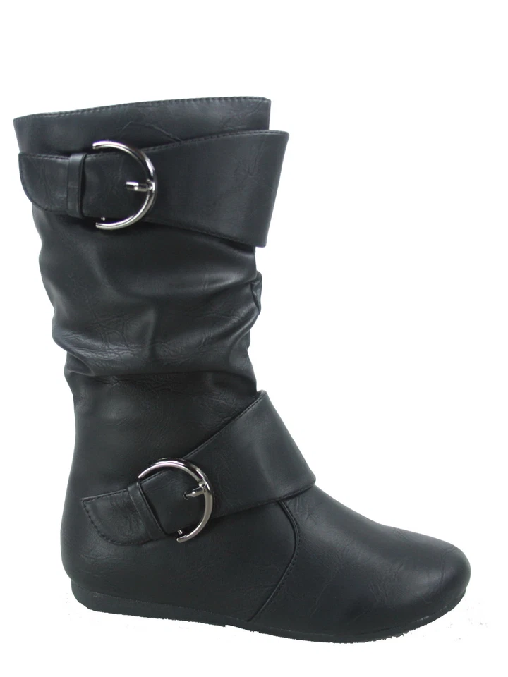12 Colors Cute Causal Flat Buckle Zip Mid-Calf Girl's Kid's Boots Size 9 - 4 NEW - Image 4 of 4