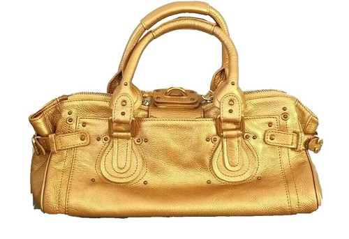 Chloe Paddington Hand Bag Leather Sky Blue Padlock Key Used | eBay