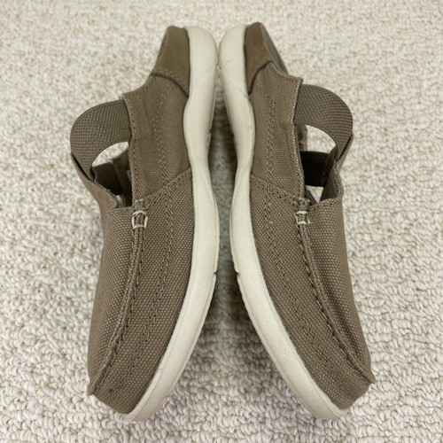 Crocs Schuhe Damen Größe 6 Walu Maultier Sandalen hellbraun Slipper Canvas Freizeitkomfort - Bild 5 von 10