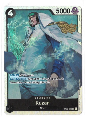One Piece CCG Kuzan SR OP02-096 Paramount War (PRB REPRINT)