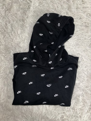 Nike Kids Sz. 7 Black Pullover Logo Hoodie. Soft, Comfortable - Picture 8 of 8