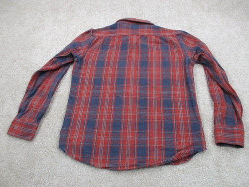 Altamont Shirt Mens Large Red Blue Binary Flannel Plaid Cotton Button Up Casual - Picture 7 of 11