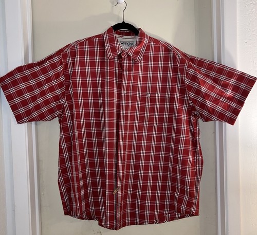 Wrangler Hero Hemd Herren Größe XL rot kariert Kurzarm Knopfleiste - Bild 1 von 13