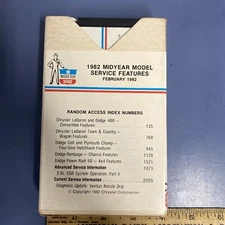Rare 1982 Midyear Model Service Features Chrysler Mastertech Service Betamax