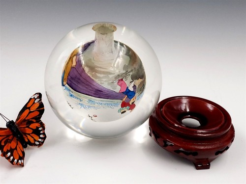 Sfera di cristallo importazione asiatica con supporto - tecnica di pittura inversa - Foto 9 di 24