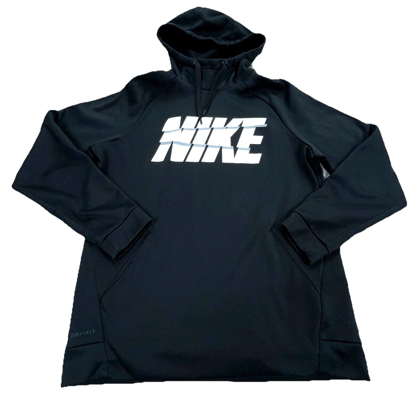 Nike Hoodie Men Medium Black White Dri FIt