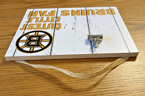 Clip It Weathered Baby Logo Photo Frame Boston Bruins NHL House Wall Sign - Picture 4 of 14