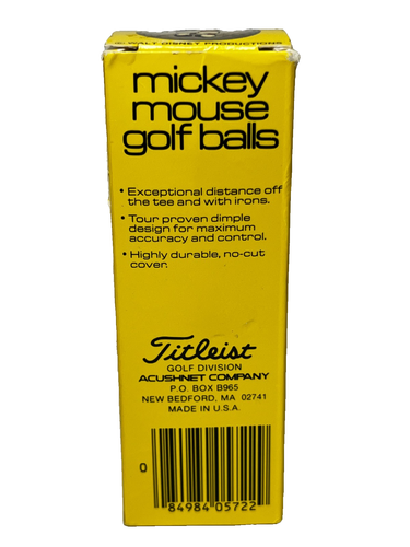 4 NIB VTG Titleist ACUSHNET Mickey Mouse Golf Balls Made in USA - Picture 4 of 6