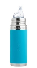Pura Kiki 9oz Insulated Stainless Steel Sippy Bottle w/Sleeve - Plastic-Free, Aq