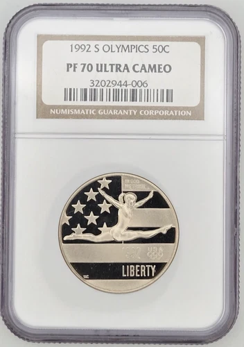 1992-S Olympics Half Dollar 50c NGC PF 70 Ultra Cameo PR70 DCAM - TOP POP C11