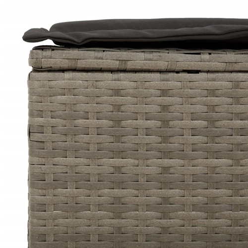 Gartenbank Gartensofa Loungesofa Mit Kissen 3-Sitzer Grau Polyrattan - Bild 8 von 11