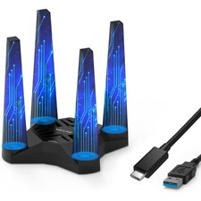 USB WiFi Adapter for Desktop PC, WAVLINK AX1800 WIFI5-1800Mbps