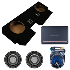 Harmony HA-F104 10" SVC Sub + Memphis SRX1200D.1 Amp +ASC Dual 10" Subwoofer Box