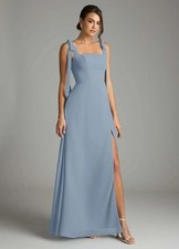 Azazie Dusty Blue Debra Minimalist Convertible Bridesmaid Dress Custom Size