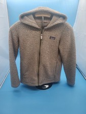 Patagonia Girls Los Gatos Fleece Hoodie Size M 10 Taupe Beige Full Zip...