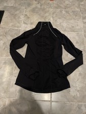 Lululemon Womens Jacket Black Stay On Course Full Zip Size 6 Running Thumbholes