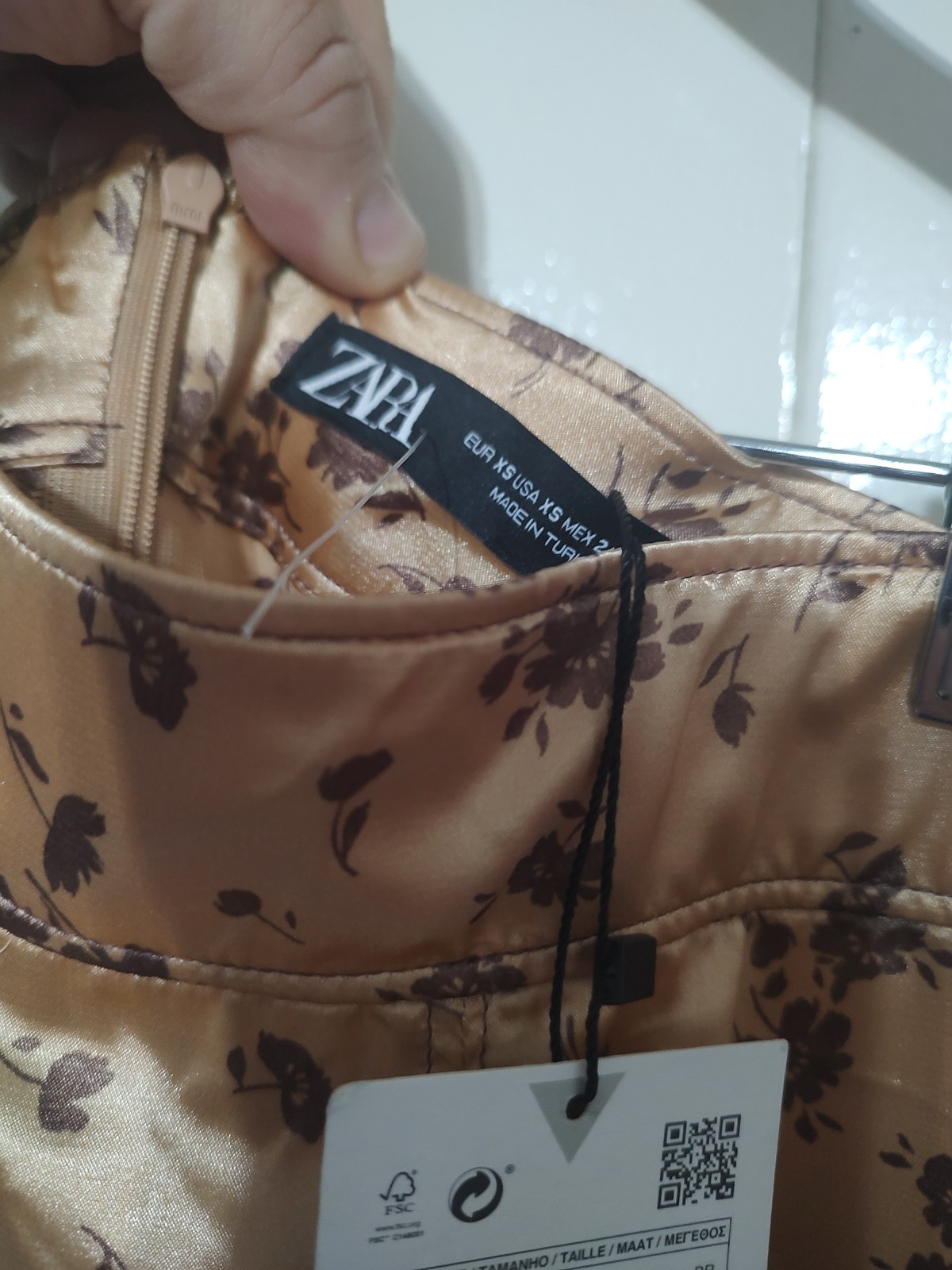 zara floral skirt size xs women Long Rust Color thumbnail 4