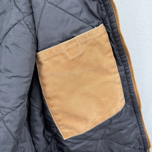 Carhartt Firm Duck Vest Mens XL Tall Insulated Distressed Thrashed V01-BRN - Picture 6 of 14