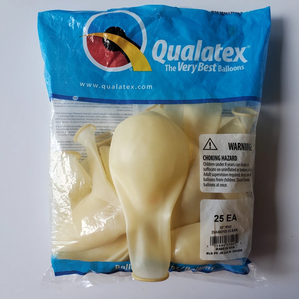 Globos de látex transparente Qualatex 18" - Paquete de 5 - Alta calidad - Se envía plano - EE. UU. Foto 4 de 4