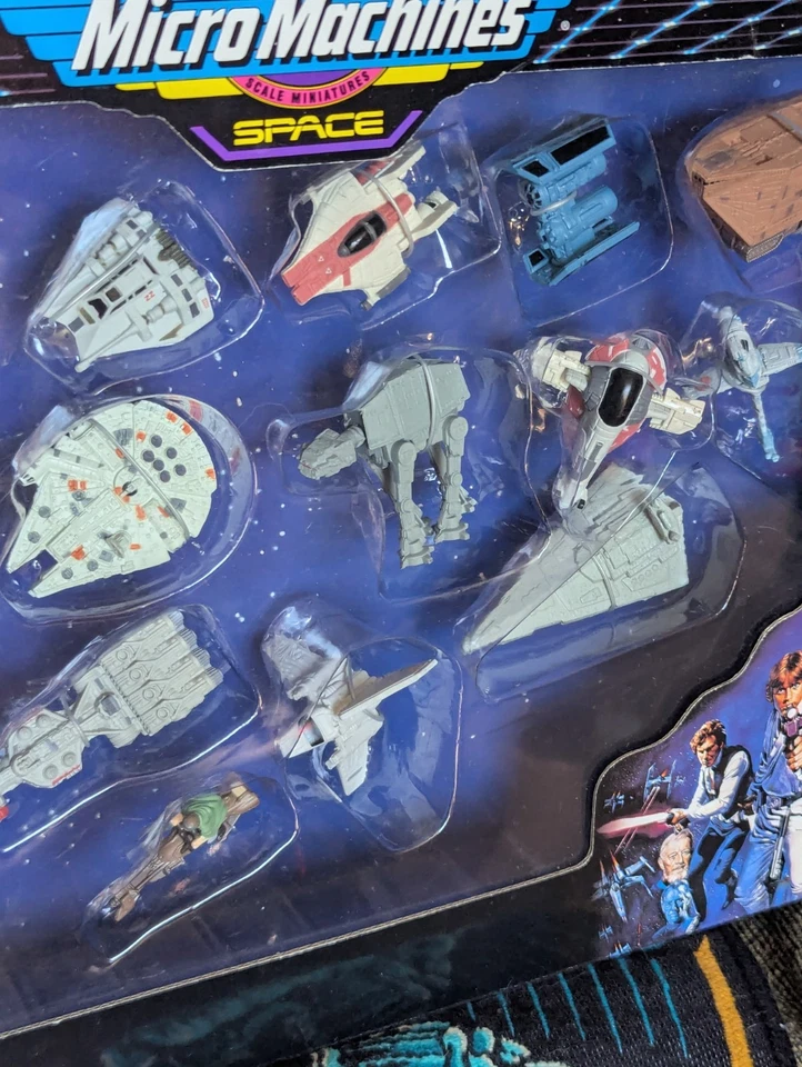 Star Wars Galoob Micro Machines Master RARO Tie Bomber Pegatina Error de Impresión Nuevo en Caja 1994 Foto 4 de 4