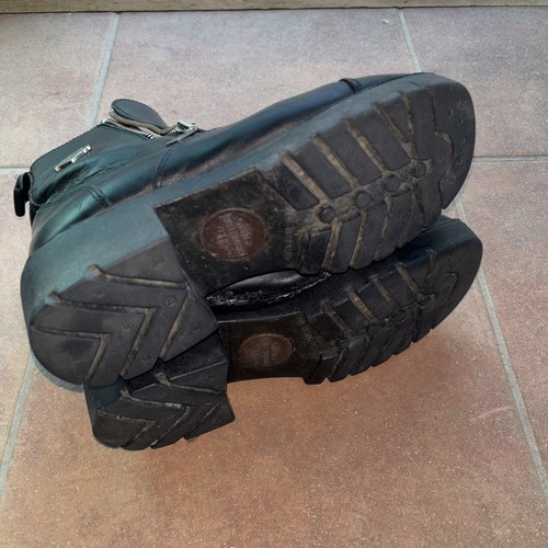 Harley Davidson Damen Leder Doppelreißverschluss hoher Absatz Stiefel schwarz 8,5 USA Biker - Bild 11 von 16