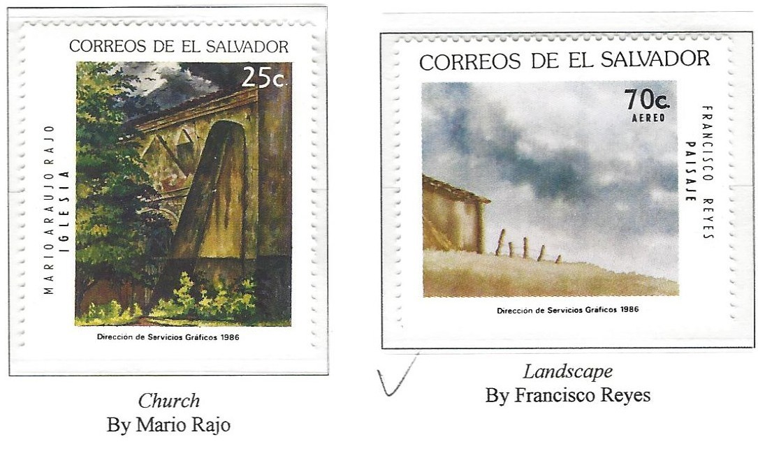 EL SALVADOR 1986 SCOTT 1124-5 ARTISTS CHRISTMAS MINT NH