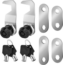 Black Toolbox Lock with Keys,2 Pack Cabinet Cam Lock Keyed Alike,RV Storage Lock