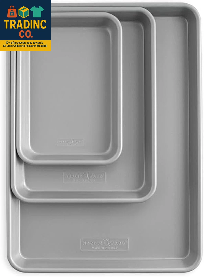 Brilliant Nonstick Aluminum 3-Piece Baking Sheet Set - Includes Half Sheet, Quar
Opens in a new wind