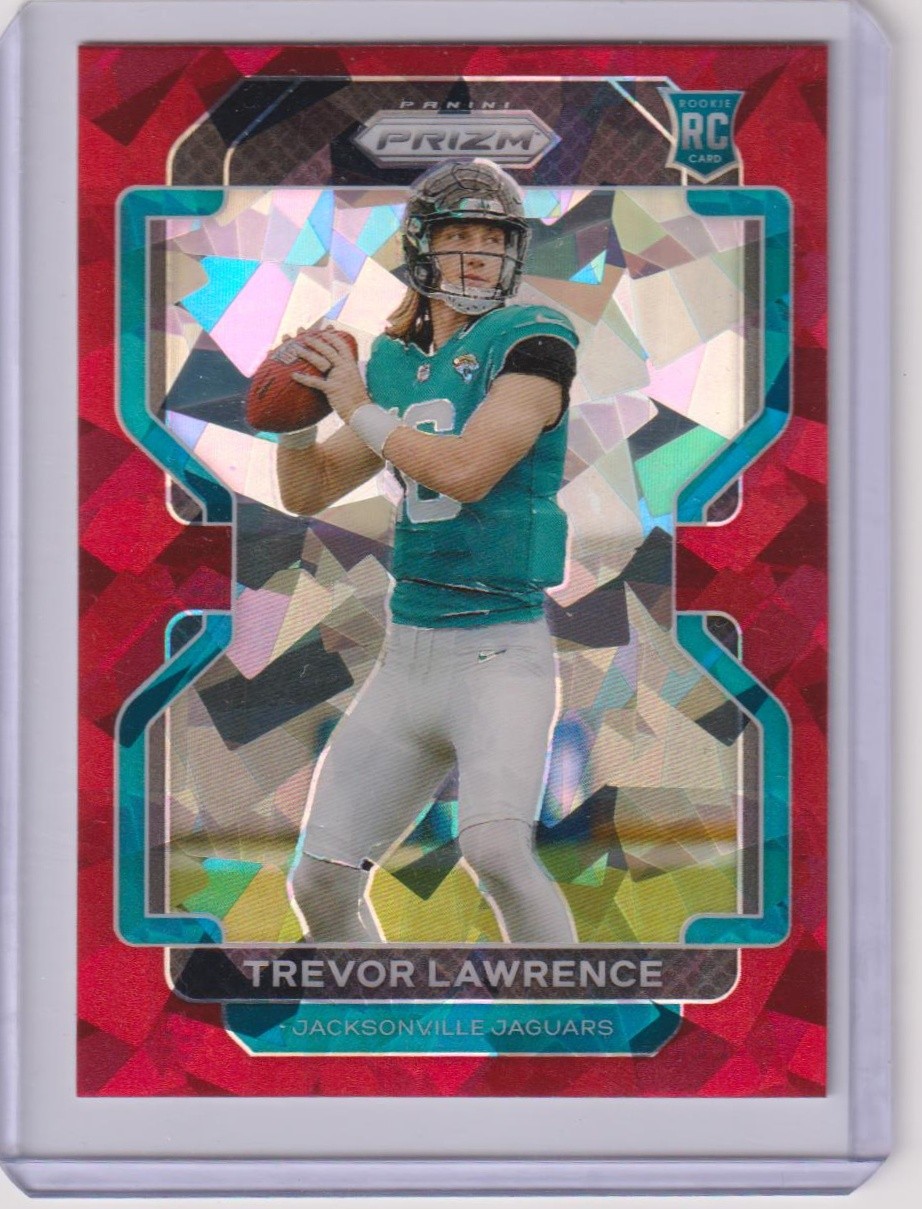 2021 Panini Prizm #331 Trevor Lawrence Red Ice RC Football Trading Card