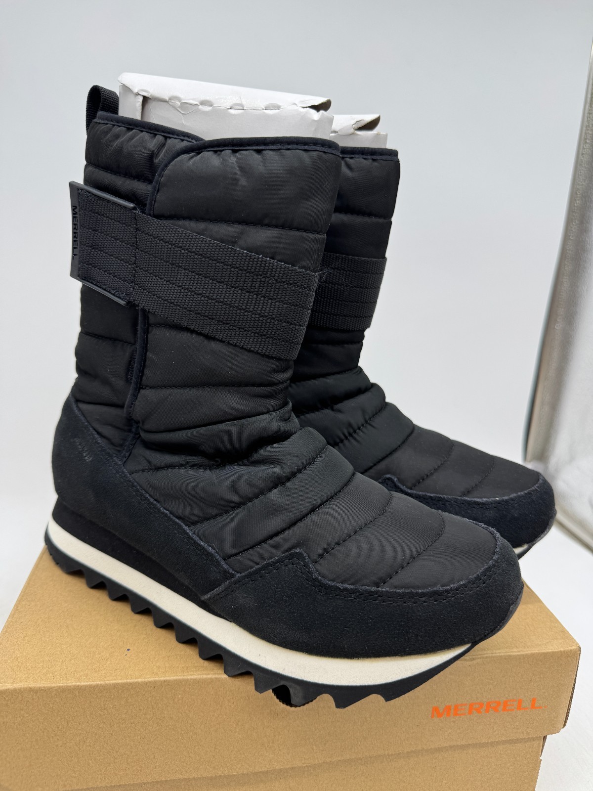Merrell Alpine Stivali Invernali Polari Cinghie Alte Donna Nero Impermeabile 7