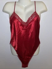 Victorias Secret L Red Bodysuit TEDDY Nightie Snap Gusset Lingerie Gold Label