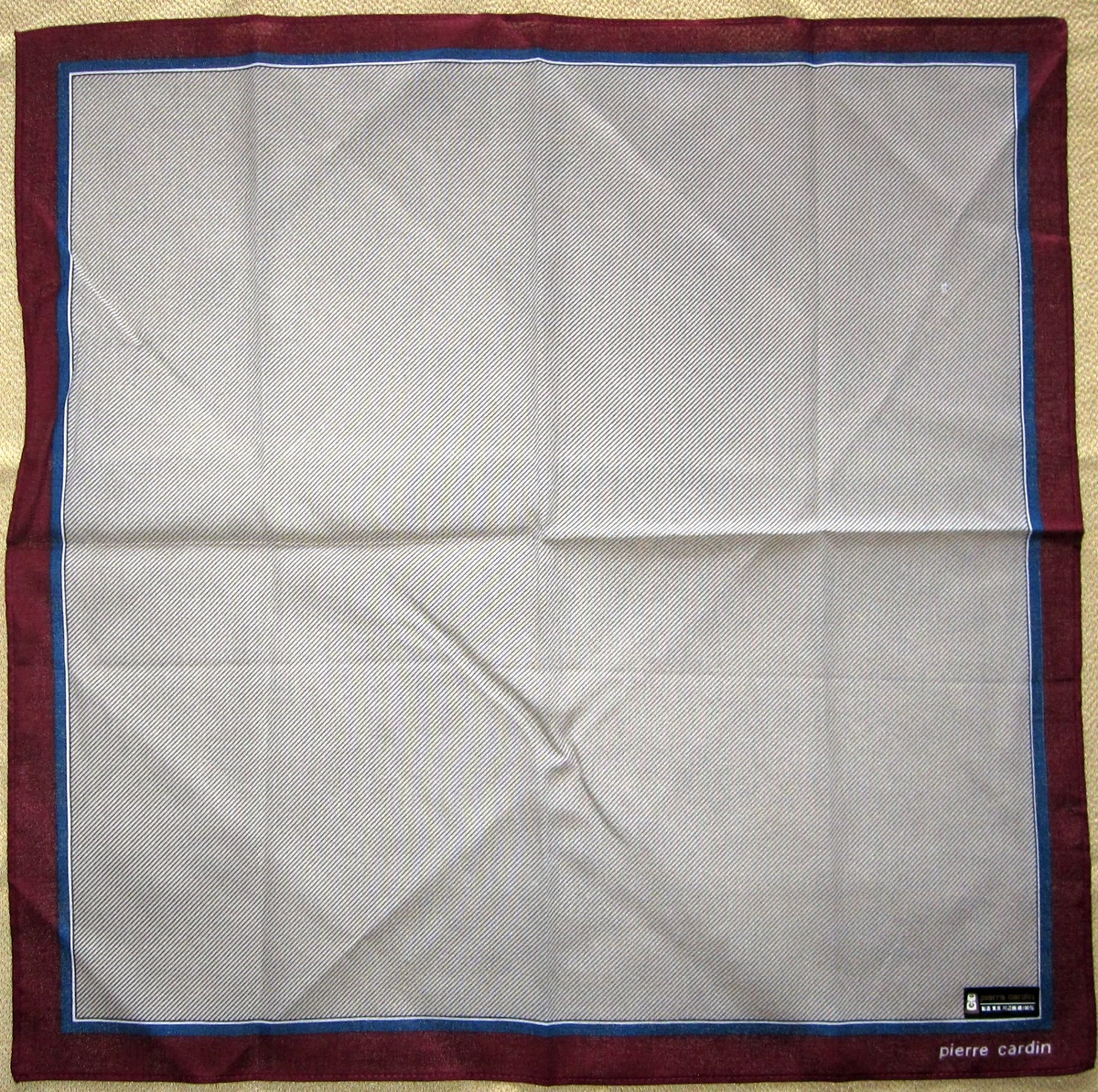 PIERRE CARDIN *Diagonal Stripes Handkerchief 40cm /YUKIKAZ