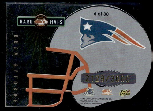 1999 Donruss Football Drew Bledsoe Cappelli Rigidi Serie #2129/3000 Card #4/30 - Foto 2 di 2