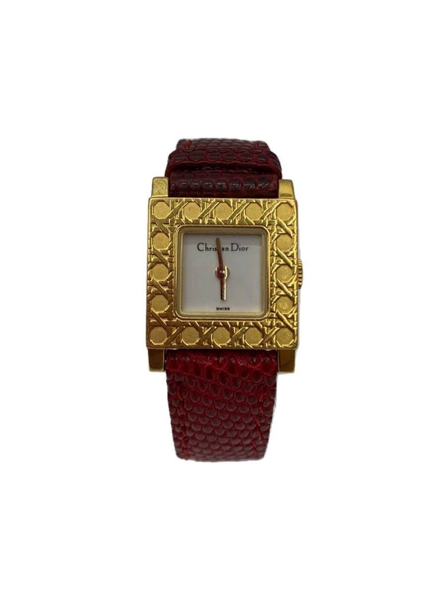 Montre Christian Dior à quartz/analogique/cuir/ceinture après vente/avec/multicolore/ss/D6