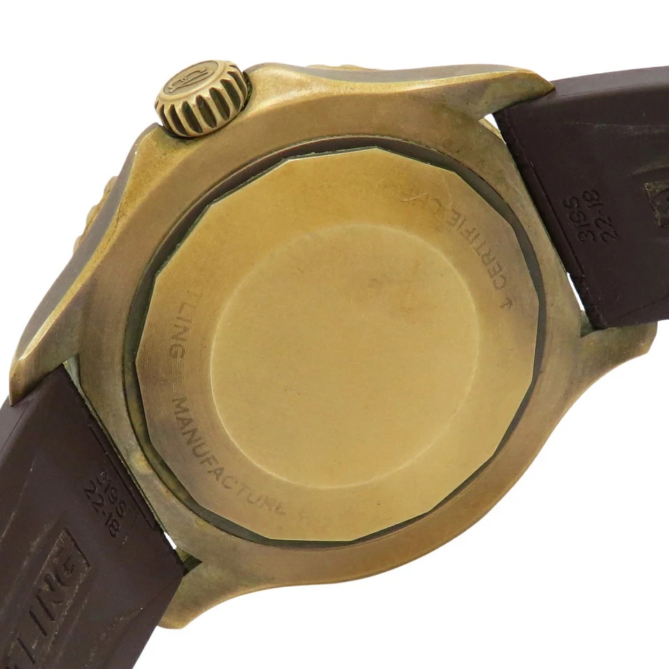 Reloj Pulsera Hombre Breitling Superocean Automático 44 N17376 Bronce Goma Marrón Foto 4 de 4
