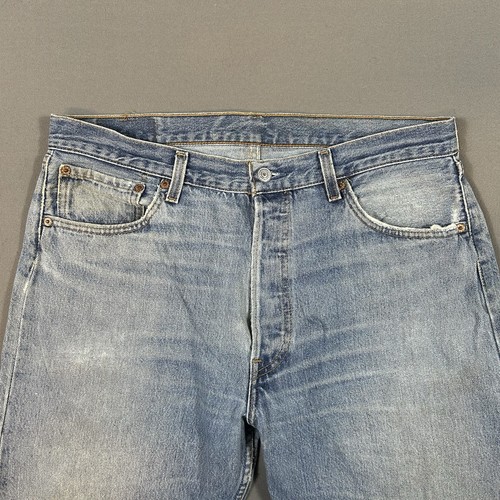 Levis 501 Jeans Mens 36 Blue Cotton Denim Button Fly Made In USA 1996 VTG 36x31 - Picture 2 of 12
