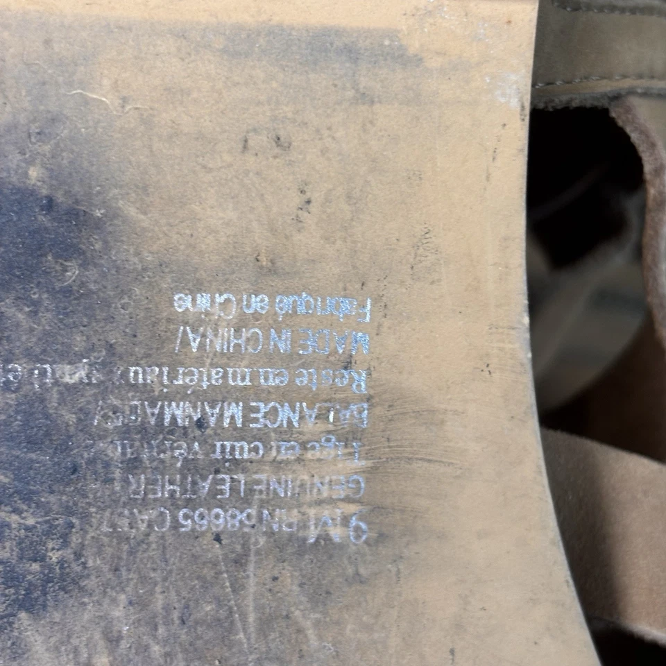 Sandalias BP Britt Mujer 9M Gladiador Tirantes Pescador Cuero Marrón Cremallera Planas Foto 4 de 4