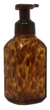 Bath  Body Works Tortoise Shell Foaming Soap Dispenser Holder Glass Refillable