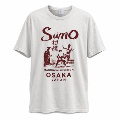 Sumo Wrestling Osaka Japan Makuuchi Division Graphic T Shirt White Men Size XL