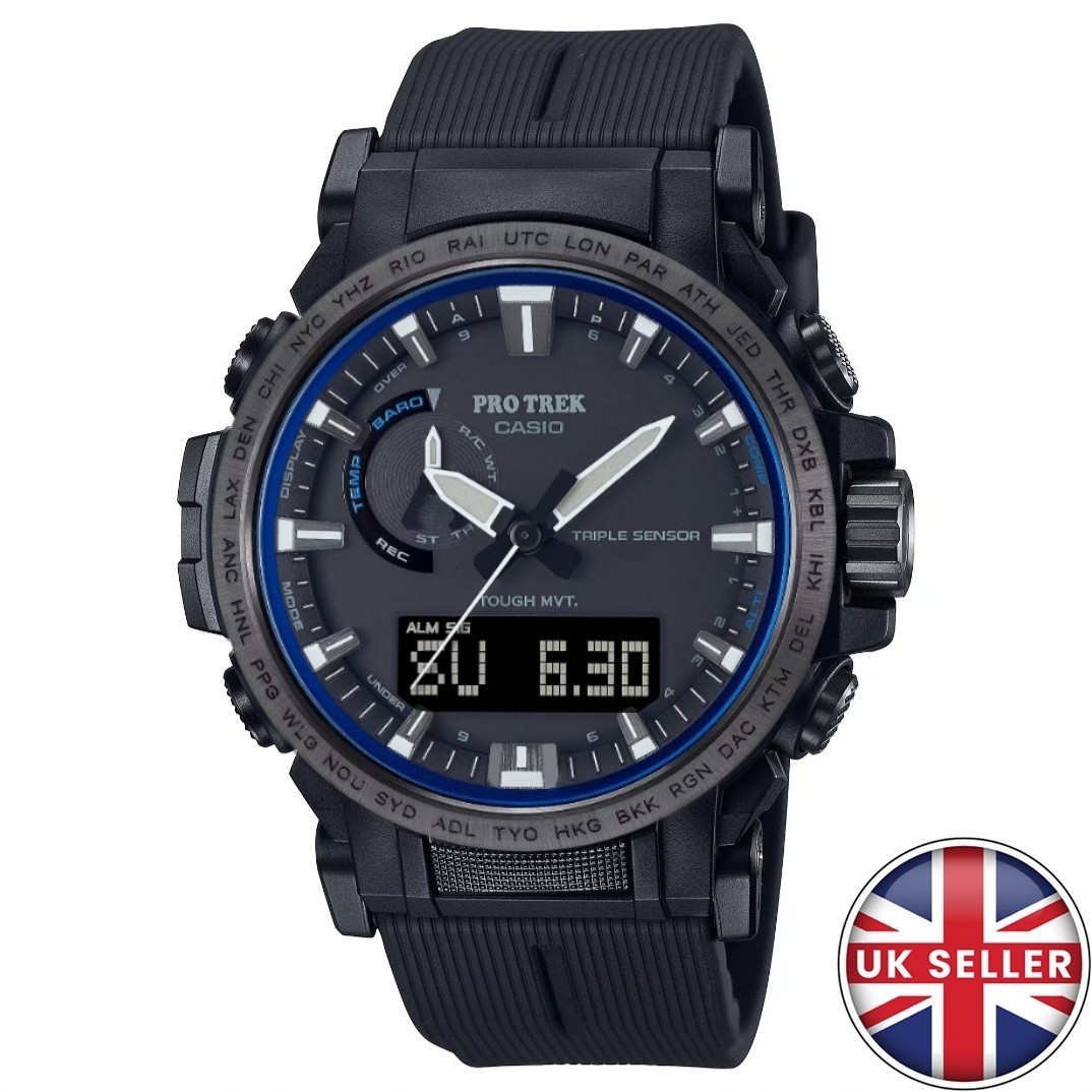 CASIO PRO TREK PRW-61 Sapphire Crystal Solar Radio Watch with Resin Strap - UK
