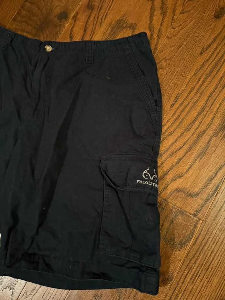 Pantalones Cortos Hombre Real Tree Negro Carga Talla 42 Con Bolsillos Abd Materiales Gruesos Foto 3 de 4