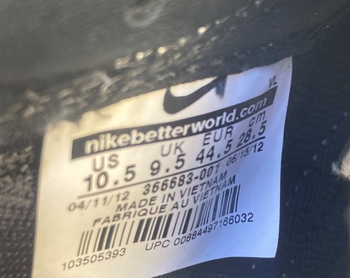 Nike Speedsweep 7 Black 366683-001 Men’s US10.5 EU44.5 Excellent Condition - Picture 4 of 12