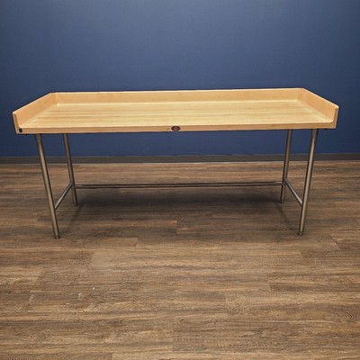 Advance Tabco TBS-307 84'' x 30'' Wood Top Bakers Work Table (Floor Model 1)